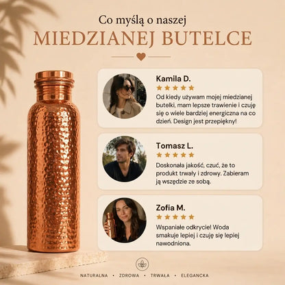 Miedziana butelka – Tokler™ | Naturalnie oczyszczona woda, bez plastiku