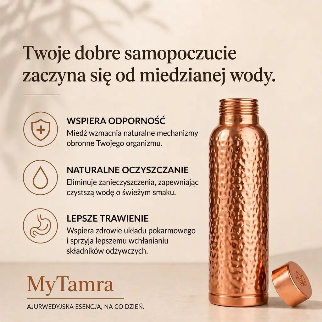 Miedziana butelka – Tokler™ | Naturalnie oczyszczona woda, bez plastiku