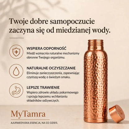 Miedziana butelka – Tokler™ | Naturalnie oczyszczona woda, bez plastiku